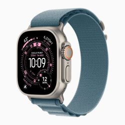 Умные часы Apple Watch Ultra 3 49 мм, Natural Titanium Light Blue Alpine Loop, M