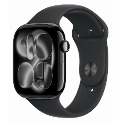 Умные часы Apple Watch Series 11 42 мм, Jet Black Aluminum Case with Black Sport Band, M/L