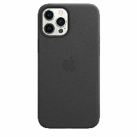 Чехол Apple iPhone 12 Pro Max Leather Case (MHKM3), black, Черный