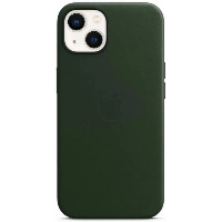 Чехол Apple iPhone 13 Leather Case (MM173), sequoia green, Зеленая секвойя