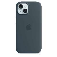 Чехол Apple iPhone 15 Silicone Case, Storm Blue, Синий MT0N3