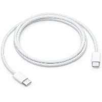Кабель USB Type-C - Type-C, Wooven Cable (MQKJ3), 60 Вт, 1 м, White