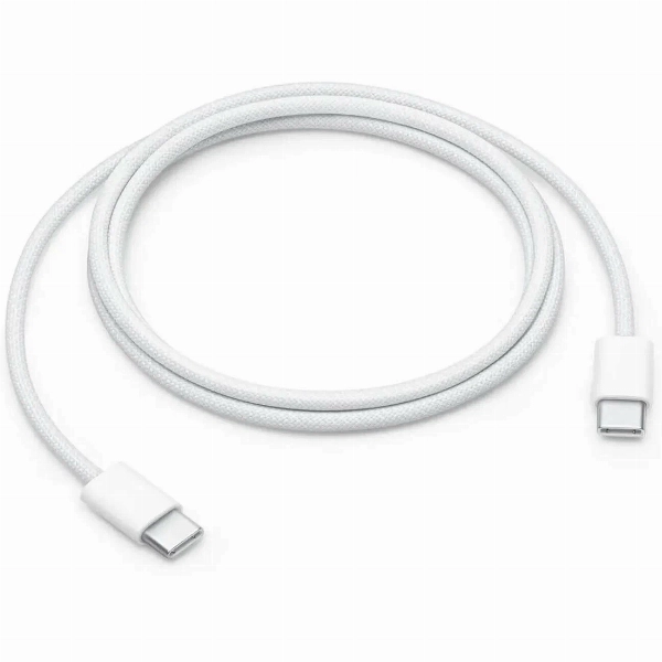 Кабель USB Type-C - Type-C, Wooven Cable (MQKJ3), 60 Вт, 1 м, White