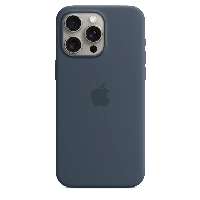 Чехол Apple iPhone 15 Pro Max Silicone Case с MagSafe, штормовой, Blue, синий