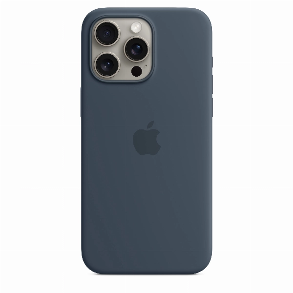 Чехол Apple iPhone 15 Pro Max Silicone Case с MagSafe, штормовой, Blue, синий