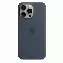 Чехол Apple iPhone 15 Pro Max Silicone Case с MagSafe, штормовой, Blue, синий