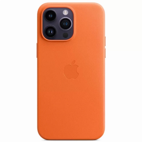 Чехол Apple iPhone 14 Pro Leather Case with MagSafe, Orange, оранжевый