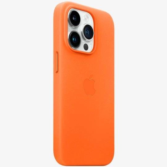 Чехол Apple iPhone 14 Pro Leather Case with MagSafe, Orange, оранжевый