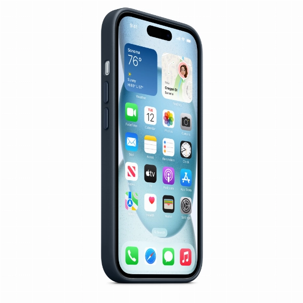 Чехол iPhone 15 Pro Max FineWoven Case с MagSafe, Pacific, Blue, синий
