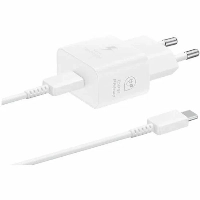 Сетевое зарядное устройство Samsung 25W Type-C с кабелем,  (EP-T2510NWEGEU), White, белый