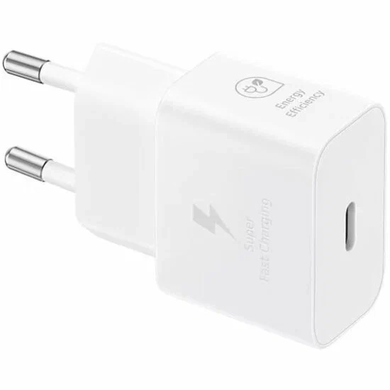 Сетевое зарядное устройство Samsung 25W Type-C с кабелем,  (EP-T2510NWEGEU), White, белый