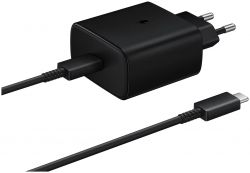 Зарядное устройство Samsung EPTA845N + кабель USB Type-C, 45 Вт, черный