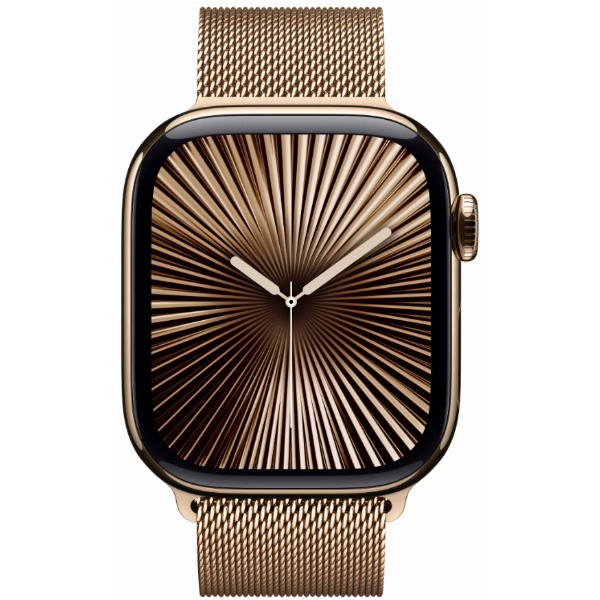 Умные часы Apple Watch Series 10 46 мм, M/L 140-245 мм, Titanium Case Cellular, Milanese Loop, Gold
