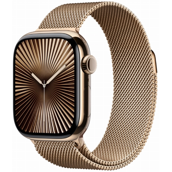 Умные часы Apple Watch Series 10 46 мм, M/L 140-245 мм, Titanium Case Cellular, Milanese Loop, Gold