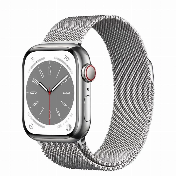 Умные часы Apple Watch Series 8 41 мм, Stainless Steel Case with Milanese Loop, Silver