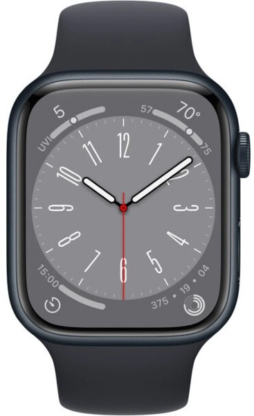 Умные часы Apple Watch Series 8 41 мм, M/L 160-210 мм, Aluminium Case with Sport Band, Midnight