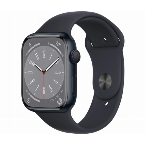 Умные часы Apple Watch Series 8 41 мм, M/L 160-210 мм, Aluminium Case with Sport Band, Midnight