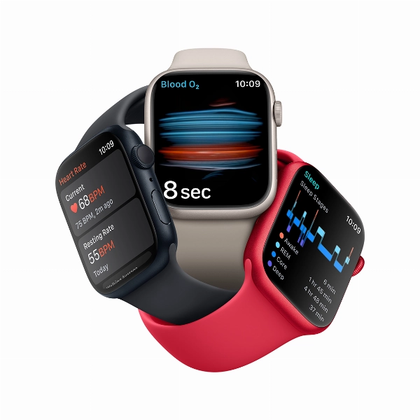 Умные часы Apple Watch Series 8 41 мм, M/L 160-210 мм, Aluminium Case with Sport Band, Midnight