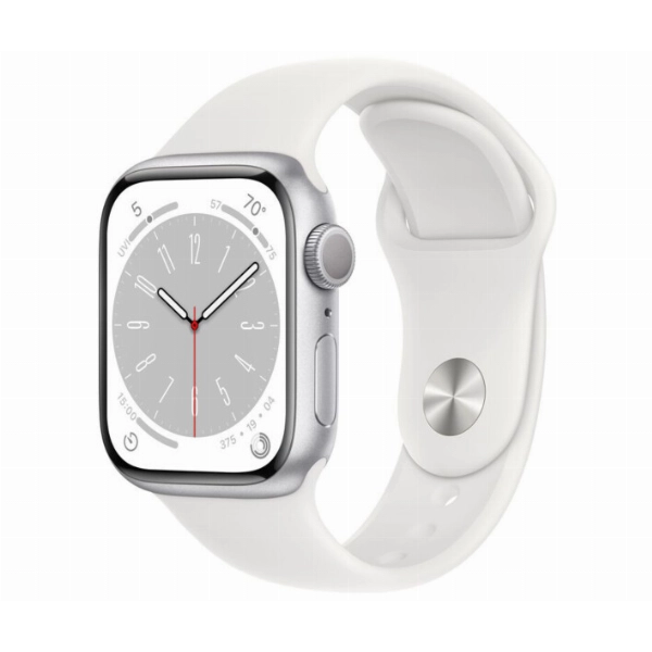 Умные часы Apple Watch Series 8 41 мм, S/M 130-180 мм, Aluminium Case with Sport Band, Silver