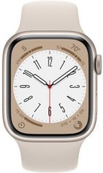 Умные часы Apple Watch Series 8 45 мм, M/L 160-210 мм, Aluminium Case with Sport Band, Starlight