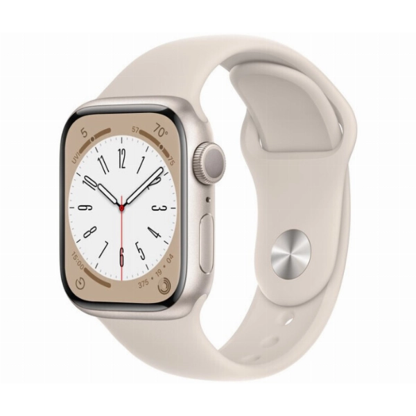 Умные часы Apple Watch Series 8 45 мм, S/M 130-180 мм, Aluminium Case with Sport Band, Starlight