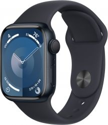 Умные часы Apple Watch Series 9 45 мм, S/M 130-180 мм, Aluminium Case with Sport Band, Midnight