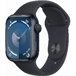 Умные часы Apple Watch Series 9 41 мм, S/M 130-180 мм, Aluminium Case with Sport Band, Midnight