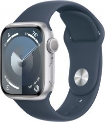 Умные часы Apple Watch Series 9 45 мм, S/M 130-180 мм, Aluminium Case with Sport Band, Silver