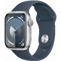 Умные часы Apple Watch Series 9 41 мм, M/L 160-210 мм, Aluminium Case with Sport Band, Silver