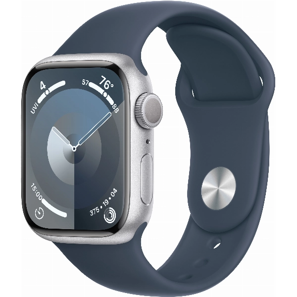 Умные часы Apple Watch Series 9 41 мм, M/L 160-210 мм, Aluminium Case with Sport Band, Silver