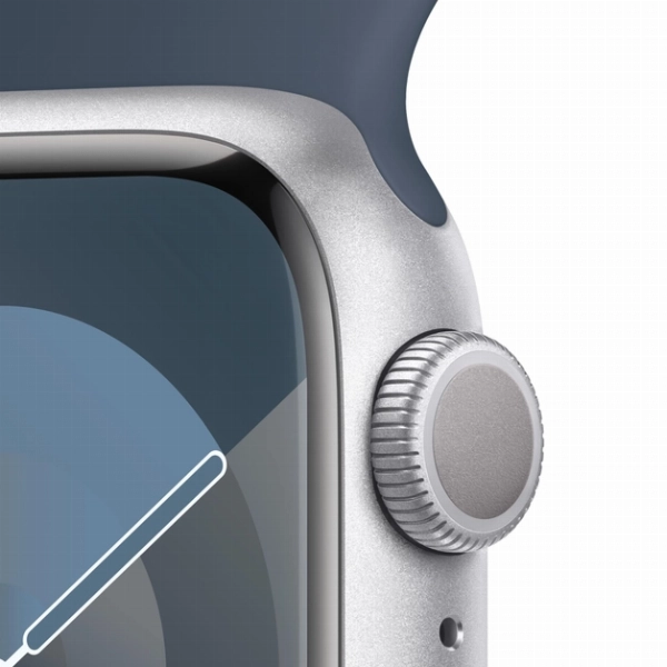 Умные часы Apple Watch Series 9 41 мм, M/L 160-210 мм, Aluminium Case with Sport Band, Silver