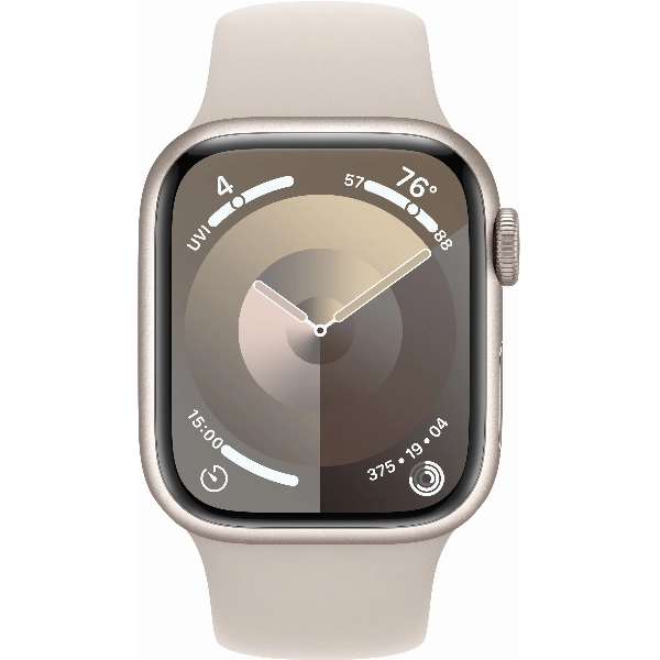 Умные часы Apple Watch Series 9 41 мм, S/M 130-180 мм, Aluminium Case with Sport Band, Starlight