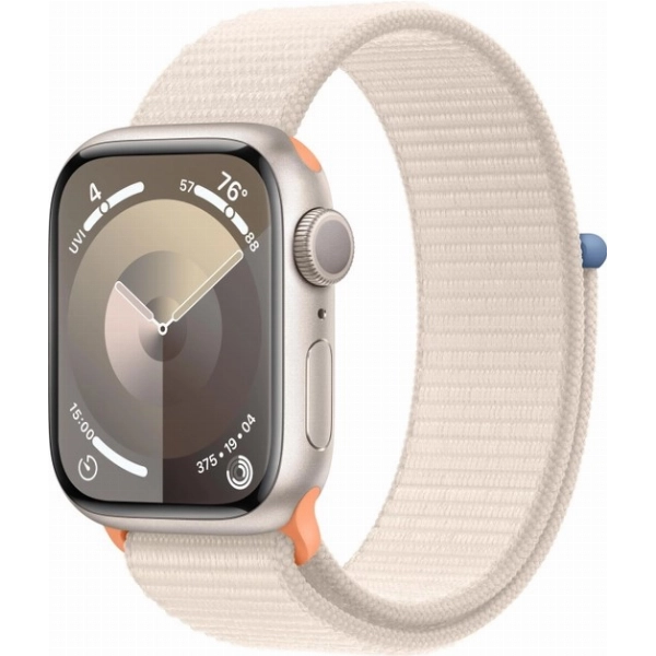 Умные часы Apple Watch Series 9 45 мм, Aluminium Case with Sport Loop, Starlight