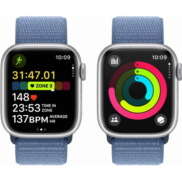 Умные часы Apple Watch Series 9 45 мм, Aluminium Case with Sport Loop, Winter Blue