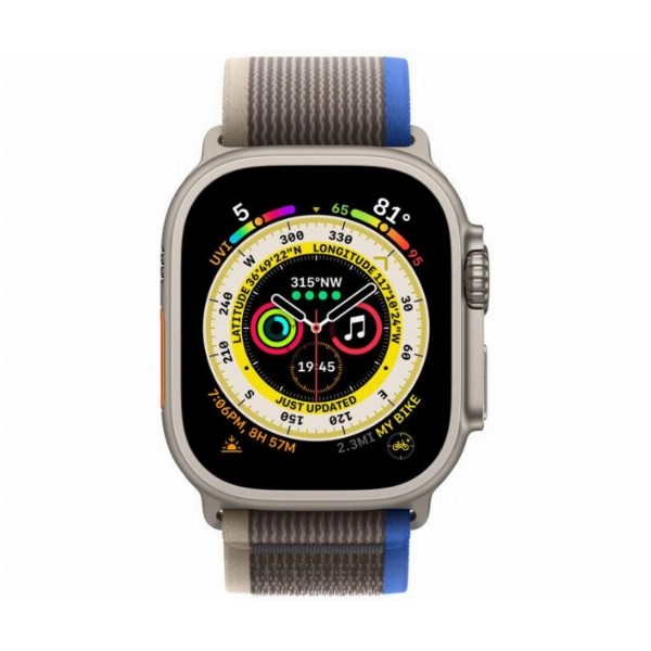 Умные часы Apple Watch Ultra 49 мм, M/L 145-220 мм, Titanium Case with Trail Loop, Blue/Gray