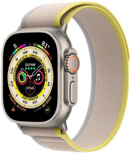 Умные часы Apple Watch Ultra 49 мм, M/L 145-220 мм, Titanium Case with Trail Loop, Yellow/Beige