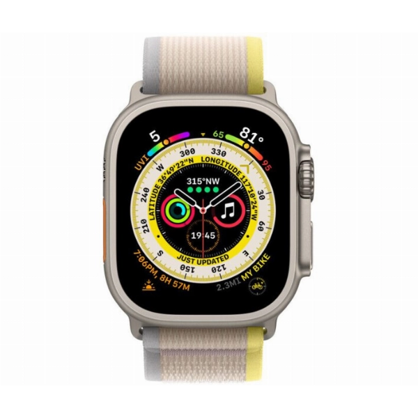 Умные часы Apple Watch Ultra 49 мм, M/L 145-220 мм, Titanium Case with Trail Loop, Yellow/Beige