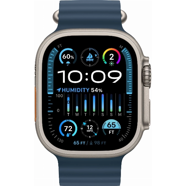 Умные часы Apple Watch Ultra 2 49 мм, Titanium Case with Ocean Band, Blue
