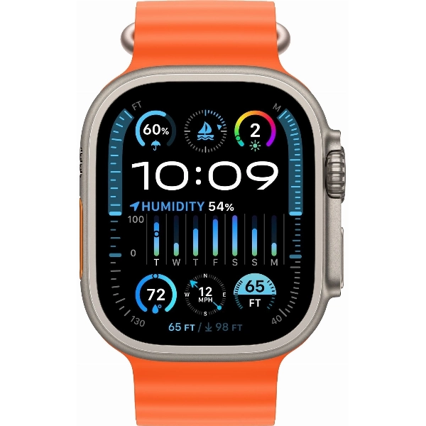 Умные часы Apple Watch Ultra 2 49 мм, Titanium Case with Ocean Band, Orange