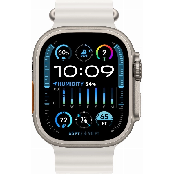 Умные часы Apple Watch Ultra 2 49 мм, Titanium Case with Ocean Band, White
