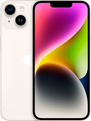 Смартфон Apple iPhone 14 128 ГБ, Dual: nano SIM + eSIM, Starlight, "сияющая звезда"