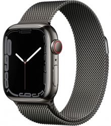 Умные часы Apple Watch Series 7 45 мм, Stainless Steel Case with Milanese Loop, Graphite