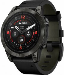Часы Garmin Epix Pro Gen 2 Sapphire Edition, 47 мм, Carbon Gray Black Leather Band